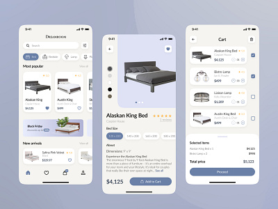 Dreamroom — Mobile Furniture Store| UI app design furniture icon store typography ui ux