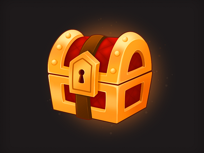 Golden chest props — UI icon for casual game | UX/UI art chest design game icon illustration painting treasure ui ux vector