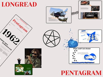 Longread about company Pentagram animation photoshop typography ui ux