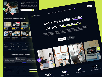 Skill Academy (Online Training Platfrom) landing page concept design landing page design online course online course concept online course landing page online course ui design online course website online course website design online training online training concept online training landing page online training minimalist online training ui design online training website online training website design trend ui 2023 website concept design website design