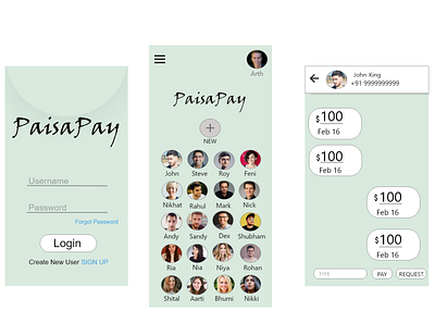 Paisa Pay an Mobile payment app app design ui