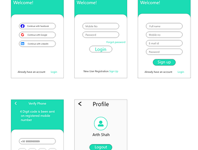 Login and Signup screens app design login page ui ux