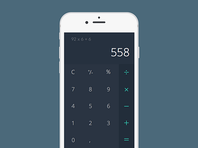 Daily UI #4: Calculator 004 app apple calculator dailyui design flat iphone sketch