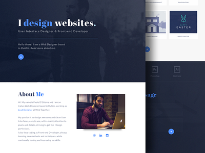 Personal Website design designer homepage interface landing page minimal sketch ui ux webdesign webdesigner website