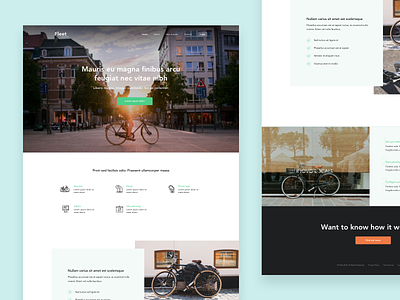 Bike City landing page bike clean cycling design homepage interface landing page simple ui web website