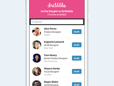 2 Dribbble Invites app application dribbble dribbble invite interface invitation invites iphone join mobile player