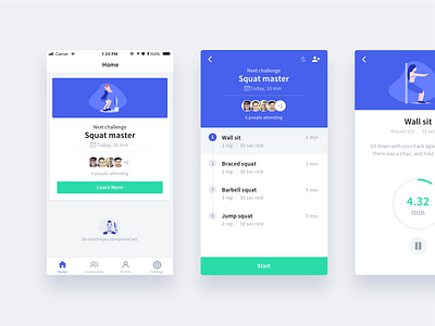 Challenges screens by Paolo D'Ettorre on Dribbble