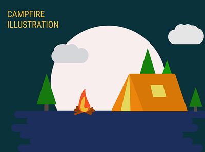campfire design flat illustration vector