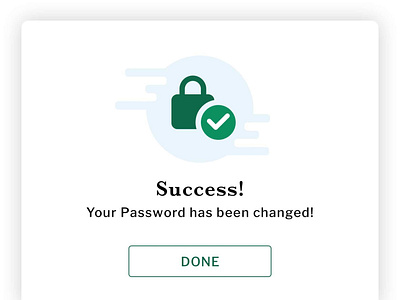 Password changed popup