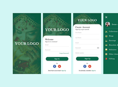 Jewellery App app design artificial intelligence branding illustration ui