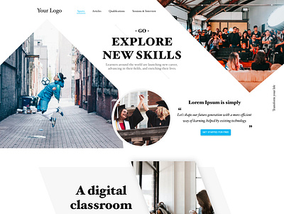 Online learning platform landing page branding graphic design landing page logo ui website