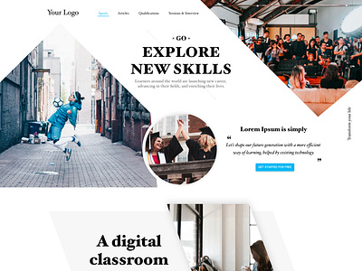 Online learning platform landing page