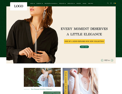 Jewelry Ecommerce Design Concept branding graphic design jewelry ecommerce design concept landing page logo ui