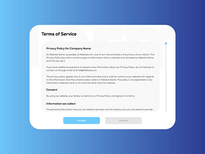 DailyUI #89 - Terms of Service adobexd daily 100 challenge daily ui dailyui dailyuichallenge figma terms of service ui ux ui design uidesign uiux uxdesign