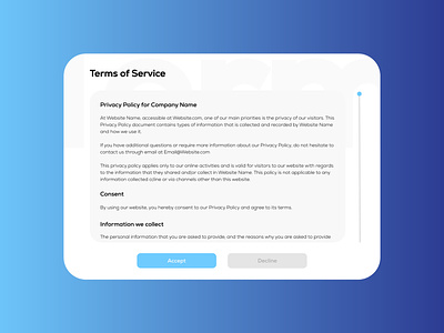 DailyUI #89 - Terms of Service