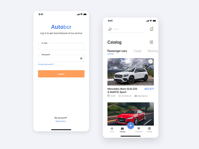 An application for selling or buying cars app application auto car design ios ui