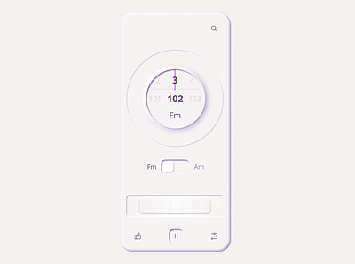 07 Daily UI. Neumorphic Radio 2021 app button clean design iphone logo minimalism neumorph neumorphic neumorphism new simple skeumorph skeumorphic trend ui ux white