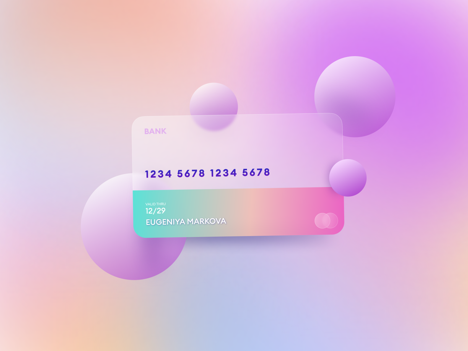 43 Daily UI. Glassmorphic Card by Eugeniya M on Dribbble