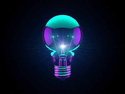 Lightbulb space icon glow lightbulb