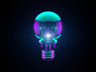 Lightbulb glow icon lightbulb space