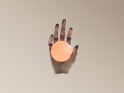 Hand abstract grasp orb glow