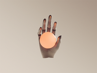Hand abstract glow grasp orb