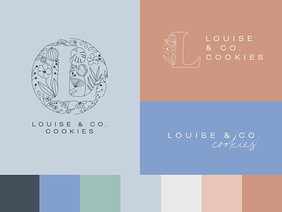 Louise & Co. Cookies | Branding branding cookies food bev handdrawn logo