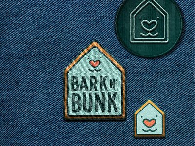 Bark N' Bunk | Badges branding camp design dog logo patches