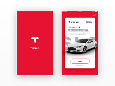 Tesla iOS - Concept app ios iphone new red tesla ui updated ux