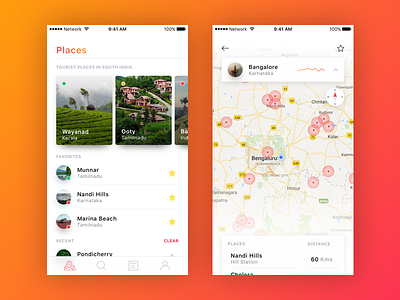 Nearby Places card experience ios location map mobile new place search ui user ux