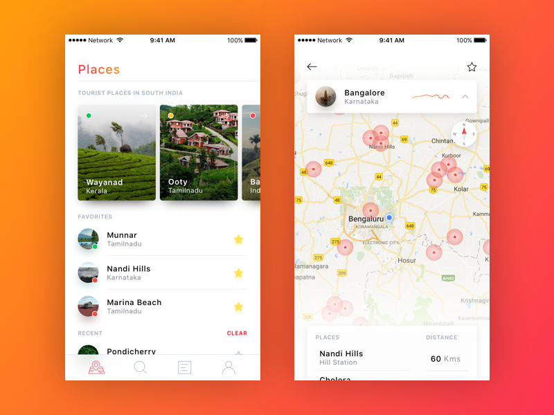 Nearby Places by Guru on Dribbble
