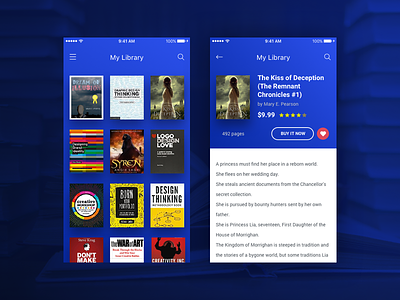 Books App app blue books experience interface ios library phone ui user ux