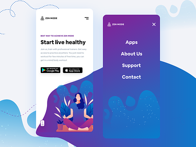 Yoga Studio Mobile Concept app blue card design dribbble experience interface ios new phone ui ux