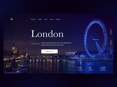 London Tour Company Website composition concept design great britain header homepage london numbers places social media tourism tours traveling typogaphy ui ux visual web layout webdesign website