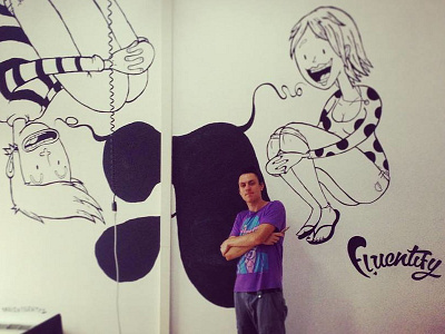 AdamTempesta @ Fluentify HQ mural office wallpainting