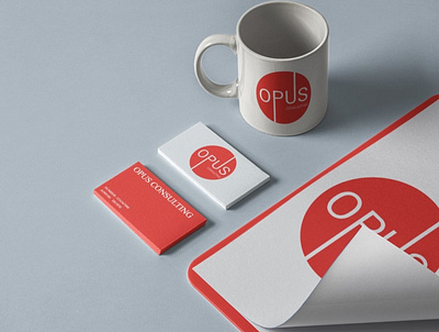 Opus Consulting Student Project branding business card design business card mockup business logo design icon logo minimal typography