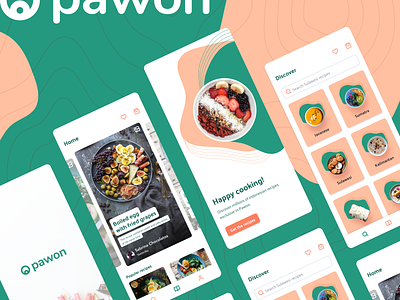 Pawon - Indonesian recipe ideas - UI Design app branding concept design designs figma flat homepage indonesia ios iphone logo minimal mobile app pattern recipe typography ui ux