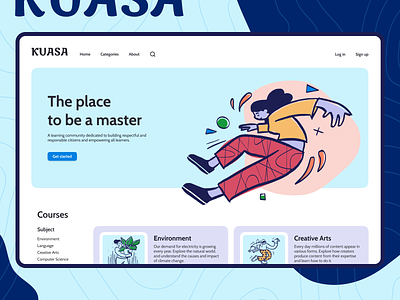 Kuasa - Online learning platform - Landing Page branding component concept course design education figma homepage landing page learn logo platform typography ui ux
