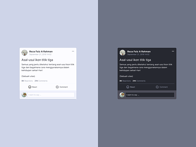 Social Media Card card comment component concept design facebook homepage instagram react social social app social media socialmedia twitter typography
