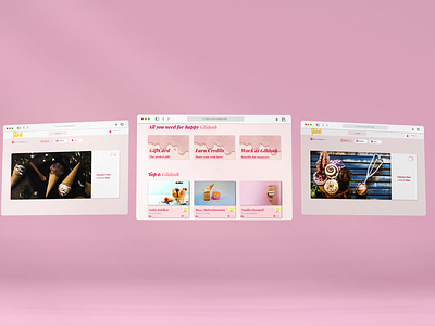 Ice cream delivery web design on PC