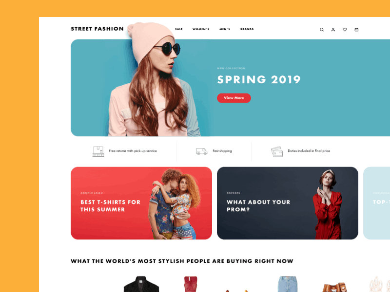 fashion e-shop main page animated design e commerce shop fashion shop minimal ui ux web web design website