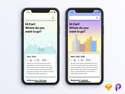 Travel Guide screens + source files animation iphonex motion prd principle prototype sketch travel ui uplabs