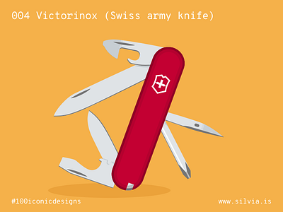 004 Victorinox 100iconicdesigns flat illustration industrialdesign product productdesign swiss swissarmyknife victorinox