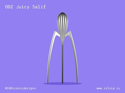 002 Juicy Salif 100iconicdesigns flat illustration industrialdesign juicysalif philippestarck product productdesign starck