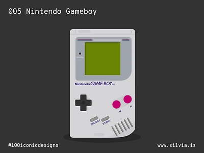 005 Nintendo Gameboy 100iconicdesigns flat gameboy illustration industrialdesign nintendo product productdesign