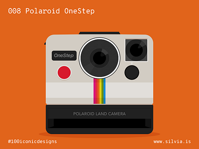 008 Polaroid Onestep 100iconicdesigns flat illustration industrialdesign instagram instagramsdad onestep polaroid polaroidonestep product productdesign rainbow