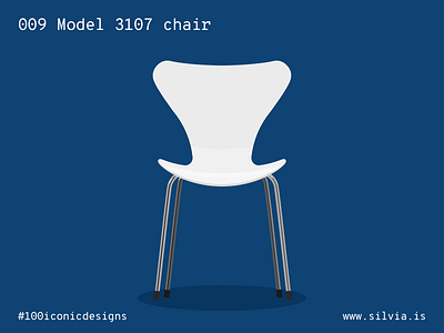 009 Model 3107 Chair 100iconicdesigns 3107 chair danish flat illustration industrialdesign jakobsen product productdesign series7 wood