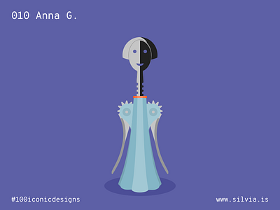 010 Anna G corkscrew 100iconicdesigns alessi anna annag flat illustration industrialdesign mendini product productdesign