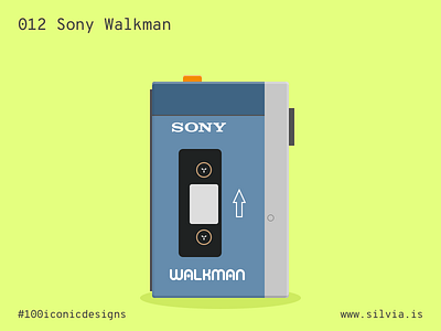 012 Sony Walkman 100iconicdesigns cassette flat illustration industrialdesign japanese product productdesign sketchapp sony walkman