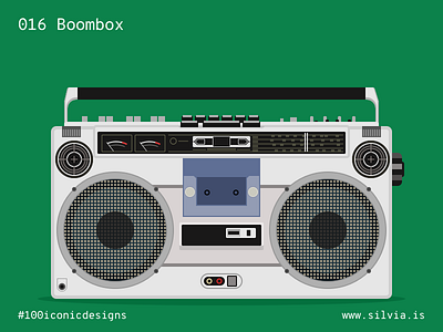 016 Boombox 100iconicdesigns boombox design flat illustration industrialdesign oldschool product productdesign radio